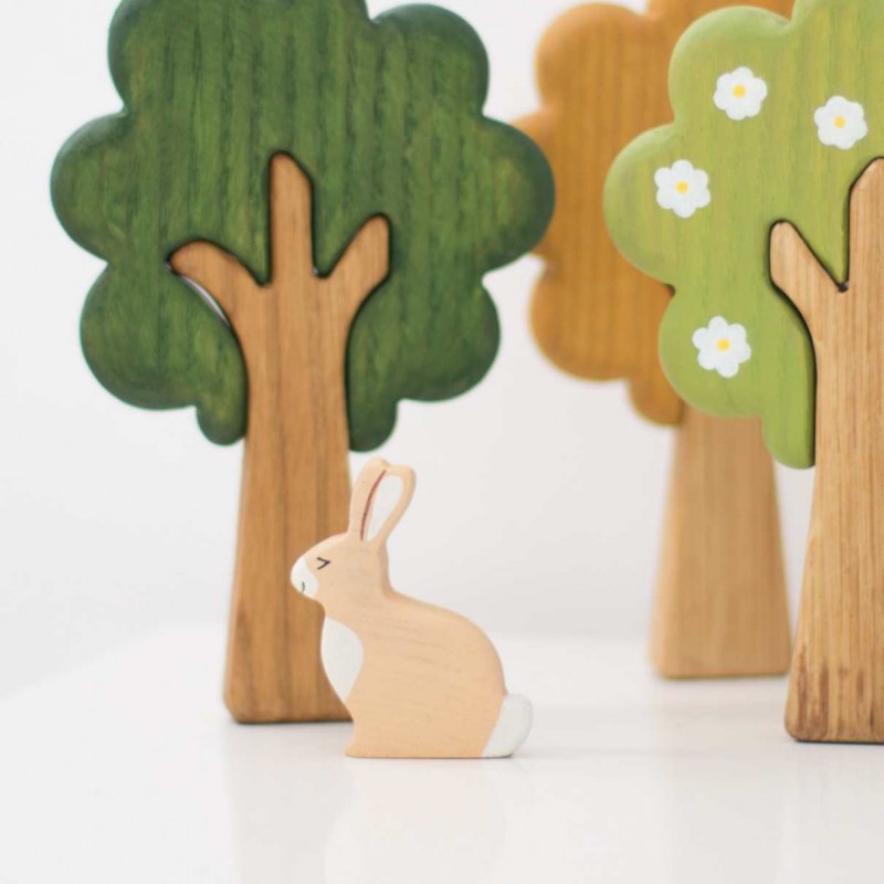 Hare Figurine - Waldorf Animals by Wooden Caterpillar