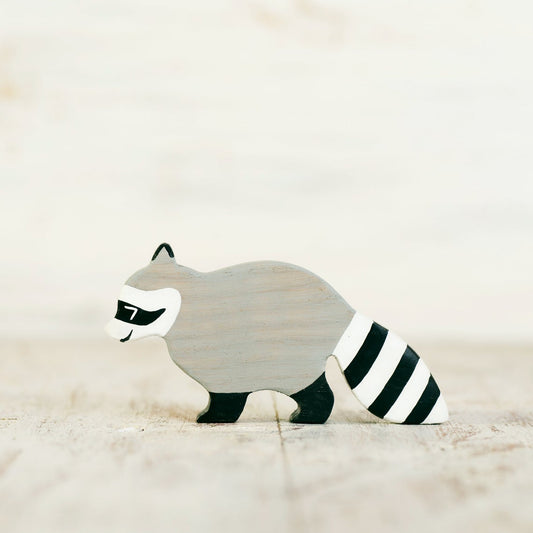 Raccoon Figurine - Waldorf Animals by Wooden Caterpillar