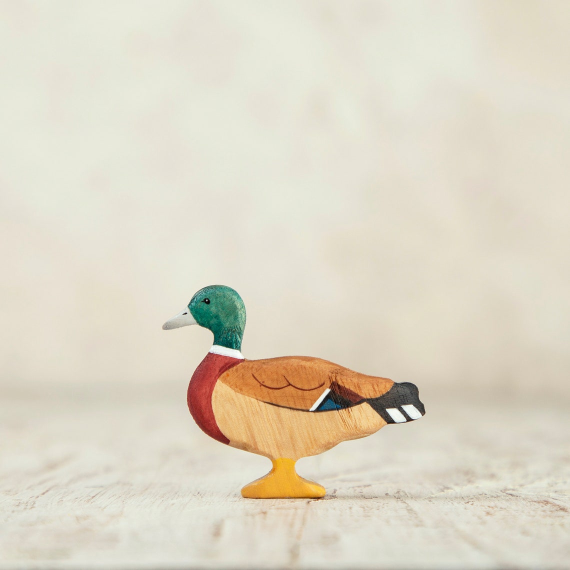 Mallard Duck figurine - Waldorf Animals by Wooden Caterpillar
