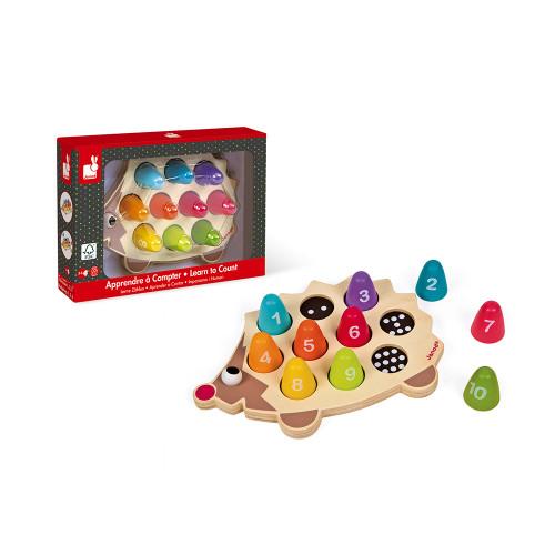 Janod I-Wood Learn to Count Hedgehog - Wood Wood Toys Canada's Favourite Montessori Toy Store