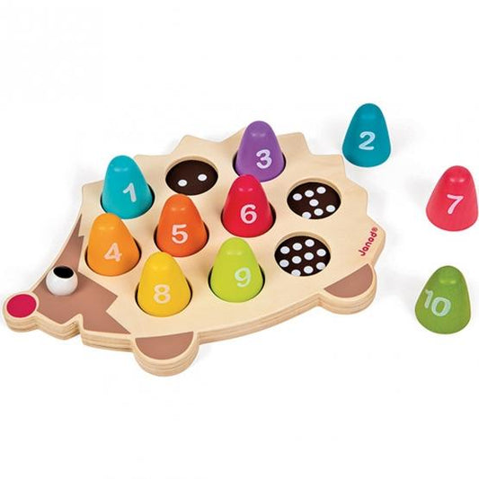 Janod I-Wood Learn to Count Hedgehog - Wood Wood Toys Canada's Favourite Montessori Toy Store
