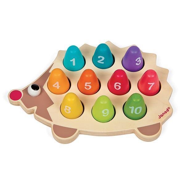 Janod I-Wood Learn to Count Hedgehog - Wood Wood Toys Canada's Favourite Montessori Toy Store