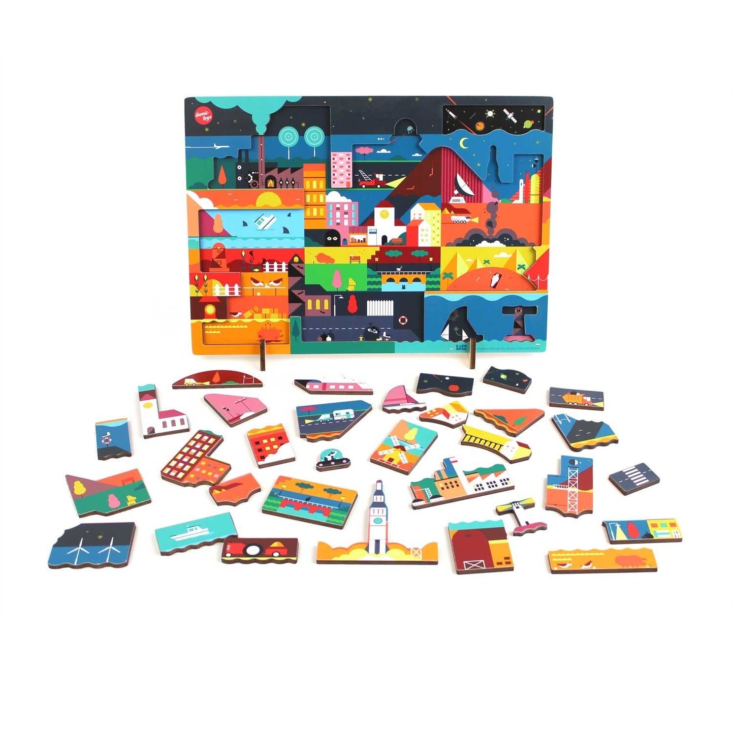 Kars en Boom Puzzle "Night" - Wood Wood Toys Canada's Favourite Montessori Toy Store