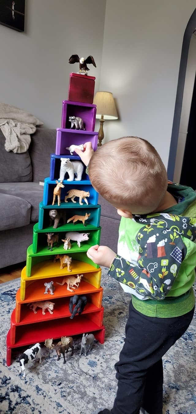 Large Rainbow Stacker by Wood Wood Toys (Made in Canada) - Wood Wood Toys Canada's Favourite Montessori Toy Store