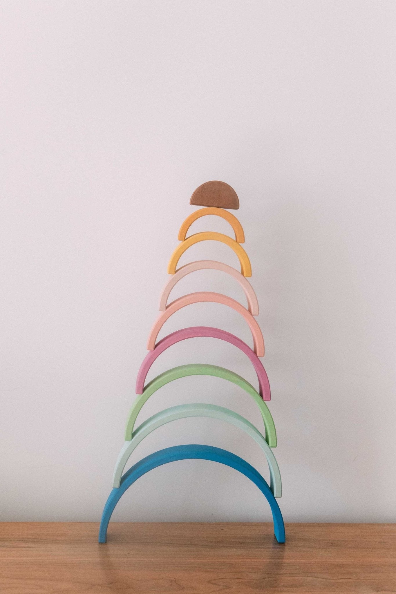 Medium Pastel Rainbow Stacker by Avdar - Wood Wood Toys Canada's Favourite Montessori Toy Store