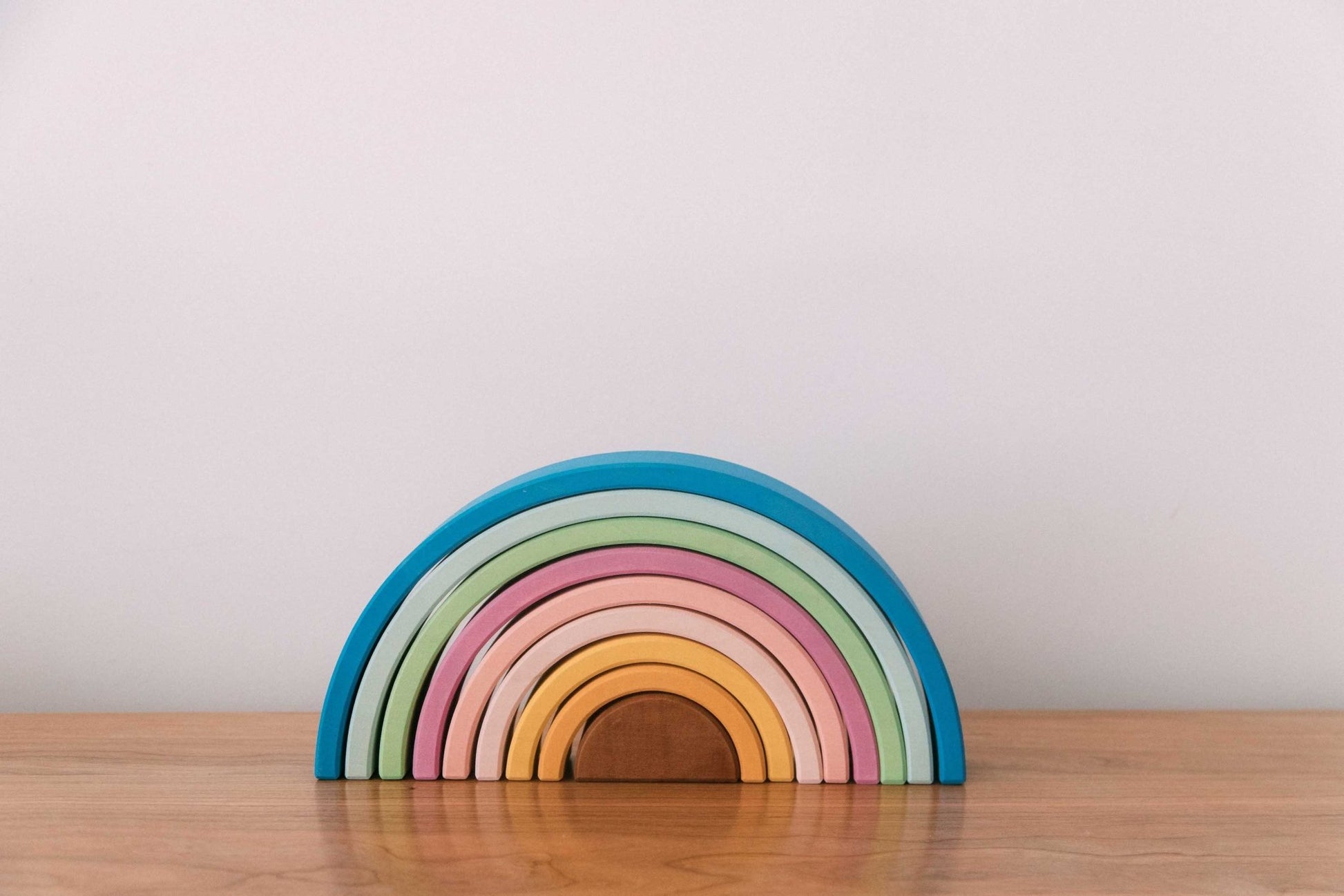 Medium Pastel Rainbow Stacker by Avdar - Wood Wood Toys Canada's Favourite Montessori Toy Store