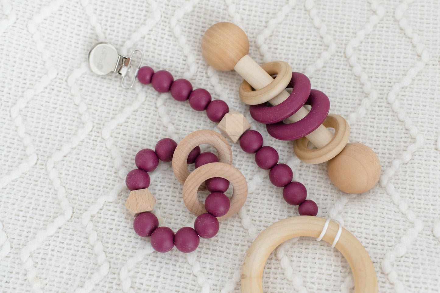Modern Baby Gift Set in Cranberry by Legacy Learning Academy - Wood Wood Toys Canada's Favourite Montessori Toy Store