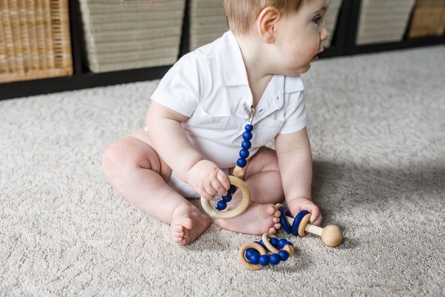 Modern Baby Gift Set in Navy Blue by Legacy Learning Academy - Wood Wood Toys Canada's Favourite Montessori Toy Store