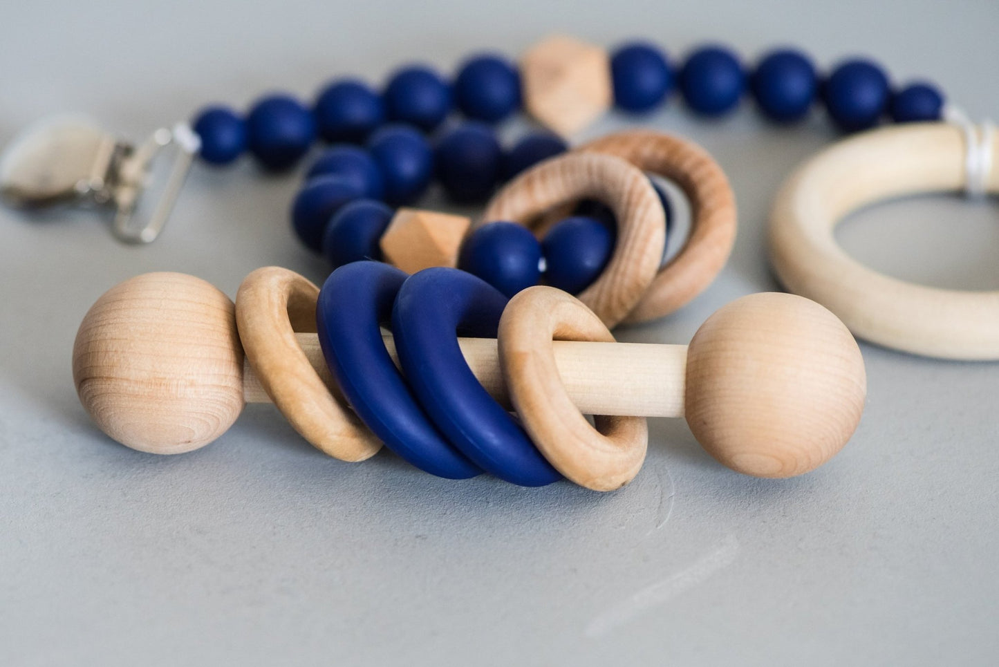 Modern Baby Gift Set in Navy Blue by Legacy Learning Academy - Wood Wood Toys Canada's Favourite Montessori Toy Store