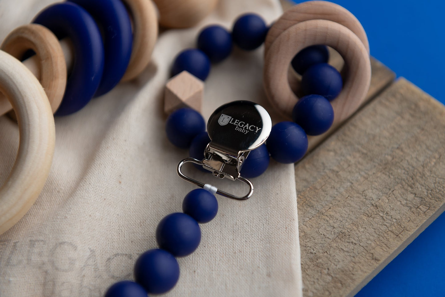 Modern Baby Gift Set in Navy Blue by Legacy Learning Academy - Wood Wood Toys Canada's Favourite Montessori Toy Store