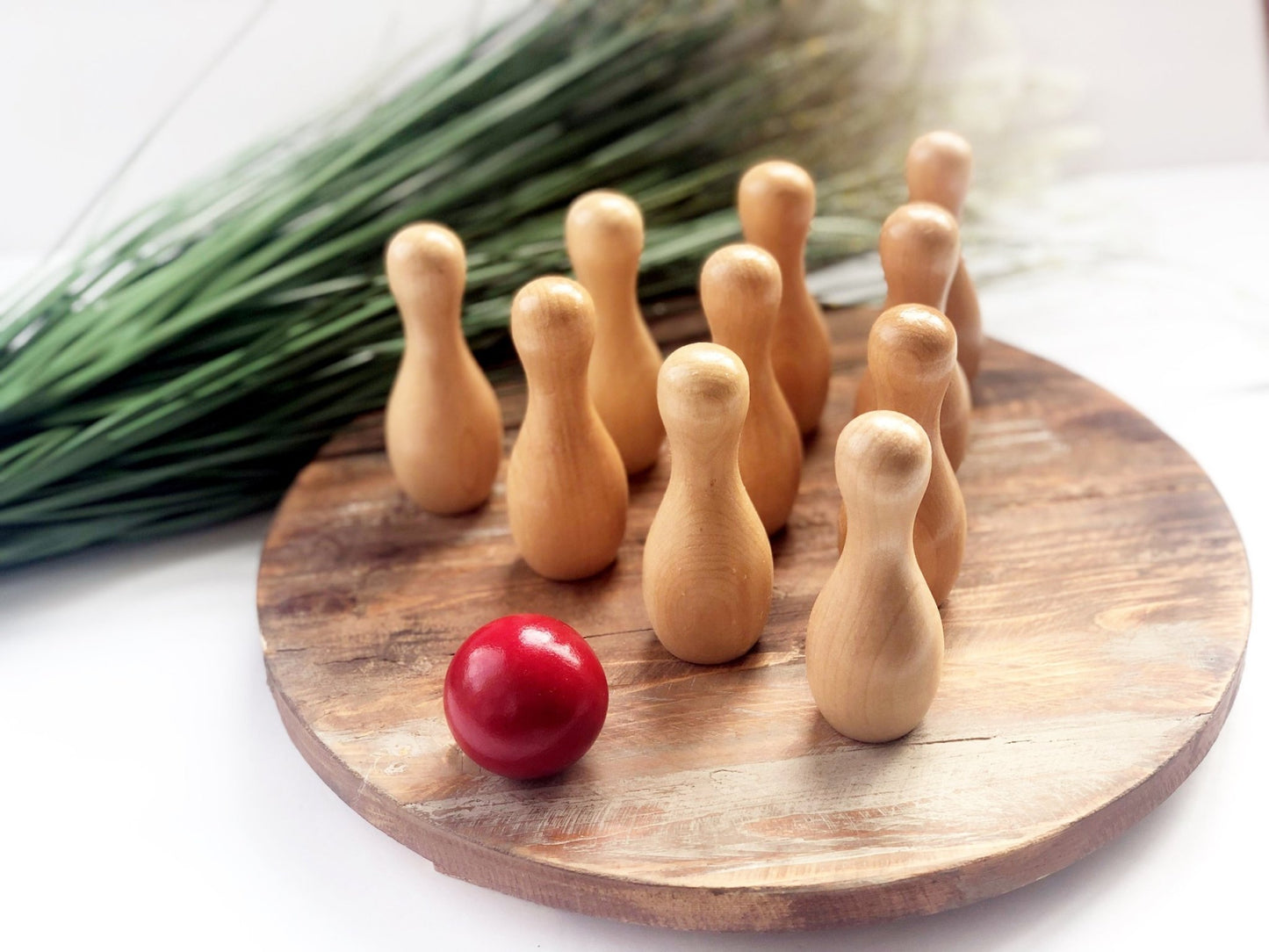 Natural Wood Tabletop Bowling Set by Legacy Learning Academy - Wood Wood Toys Canada's Favourite Montessori Toy Store