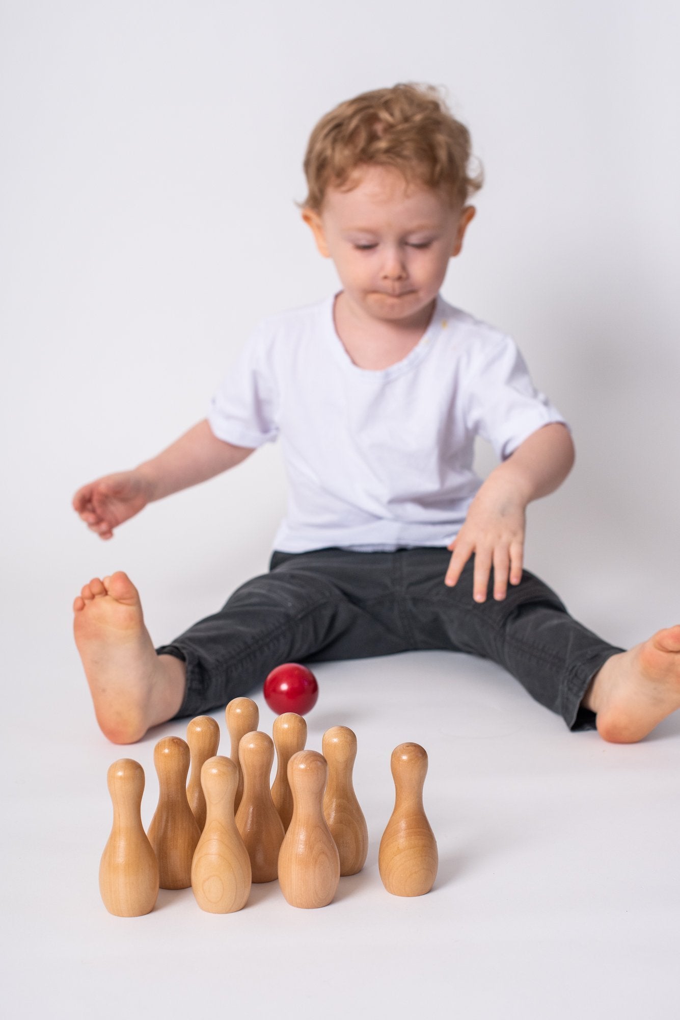 Natural Wood Tabletop Bowling Set by Legacy Learning Academy - Wood Wood Toys Canada's Favourite Montessori Toy Store