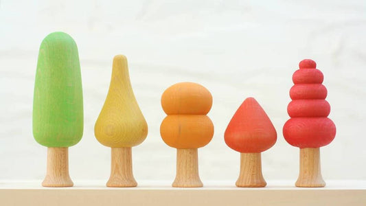 Ocamora 5pc Forest Trees Set - Wood Wood Toys Canada's Favourite Montessori Toy Store