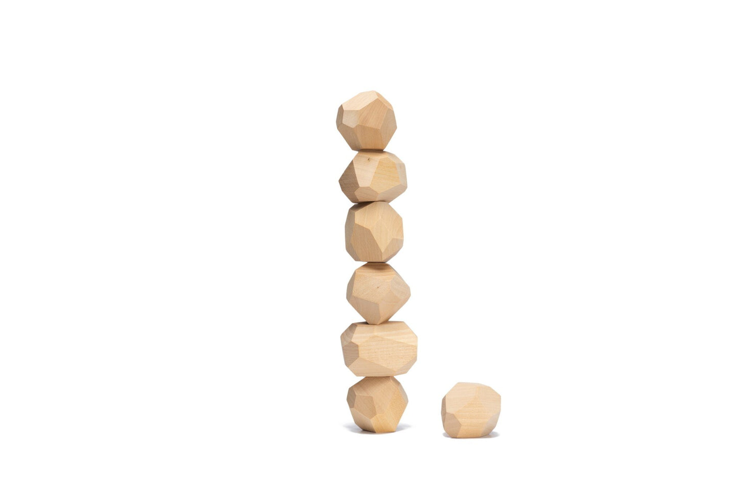 Ocamora 'Teniques' Stacking Stones - Natural (7 pieces) - Wood Wood Toys Canada's Favourite Montessori Toy Store