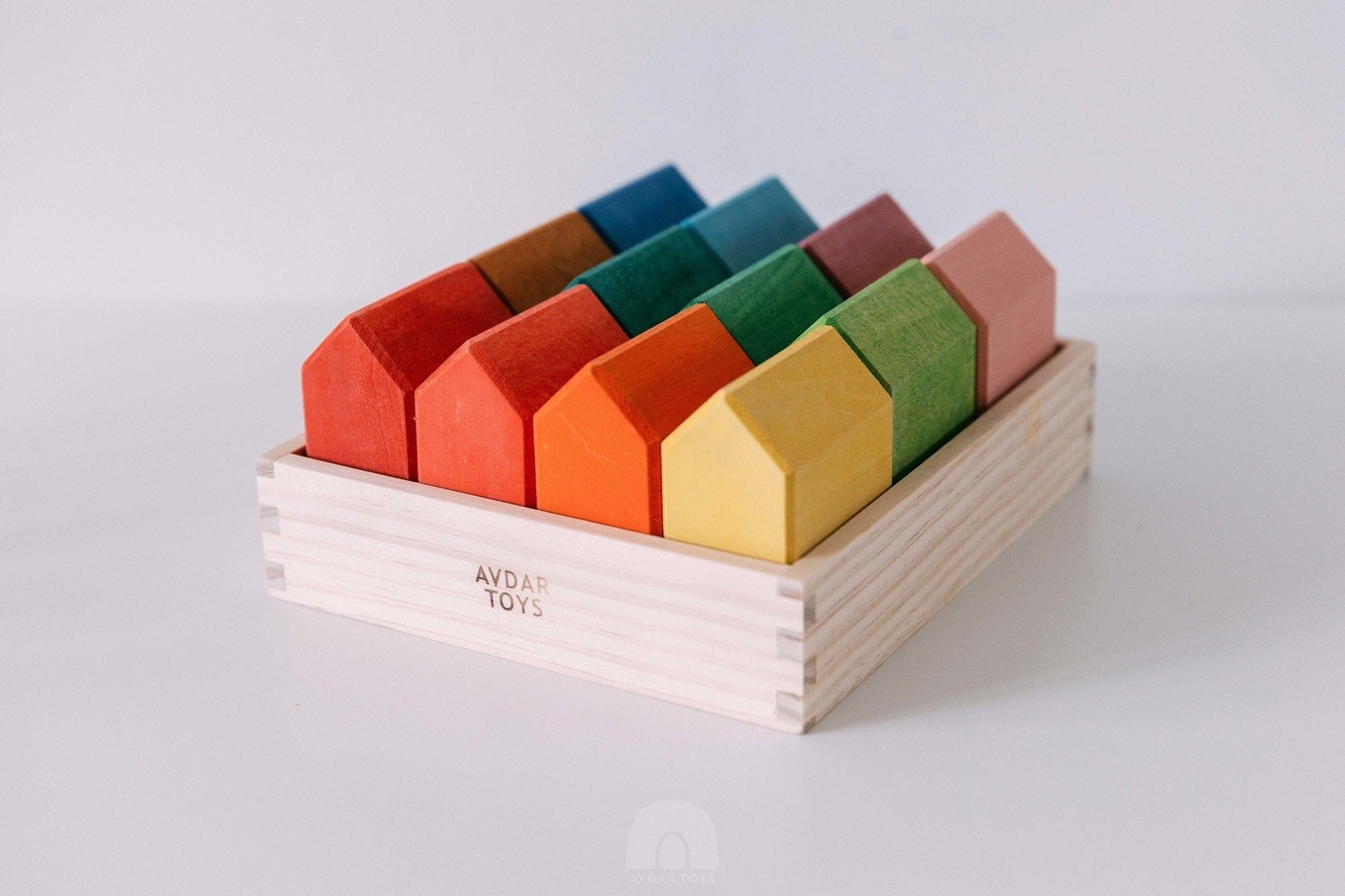 Rainbow House Blocks by Avdar Toys - Wood Wood Toys Canada's Favourite Montessori Toy Store