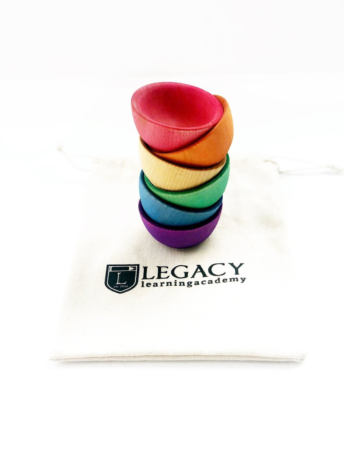 Rainbow Montessori Sorting Bowls by Legacy Learning Academy - Wood Wood Toys Canada's Favourite Montessori Toy Store