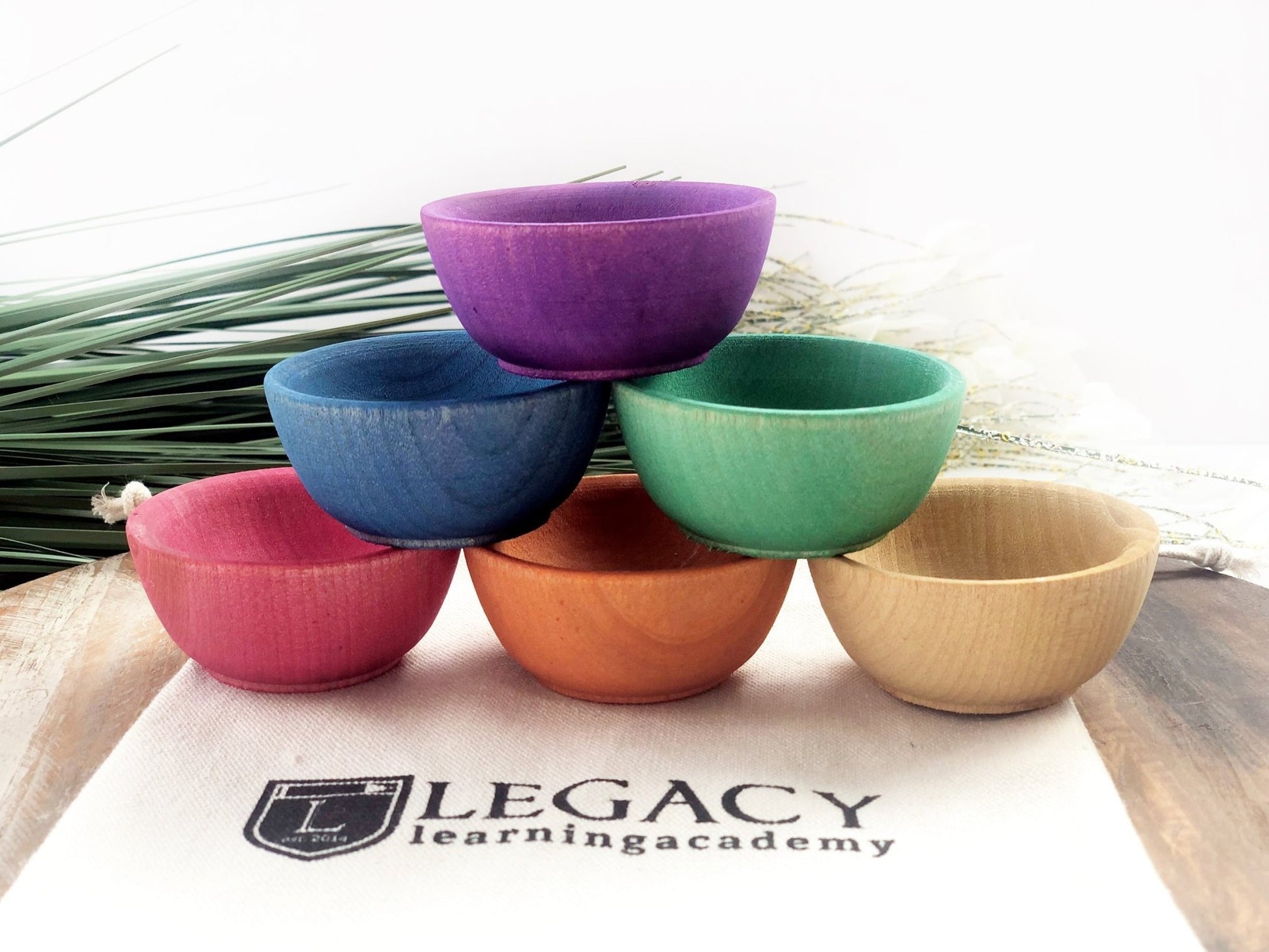 Rainbow Montessori Sorting Bowls by Legacy Learning Academy - Wood Wood Toys Canada's Favourite Montessori Toy Store
