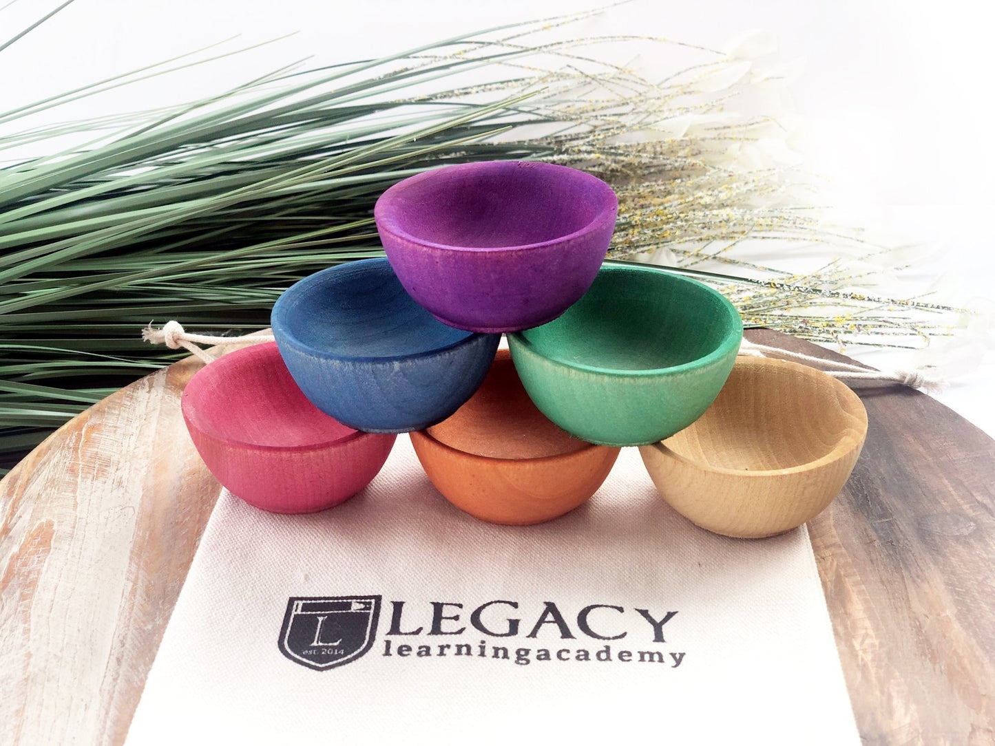 Rainbow Montessori Sorting Bowls by Legacy Learning Academy - Wood Wood Toys Canada's Favourite Montessori Toy Store