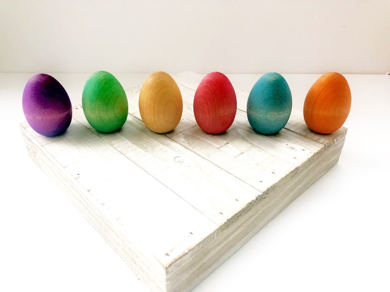 Rainbow Wooden Easter Eggs (Set of 6) by Legacy Learning Academy - Wood Wood Toys Canada's Favourite Montessori Toy Store