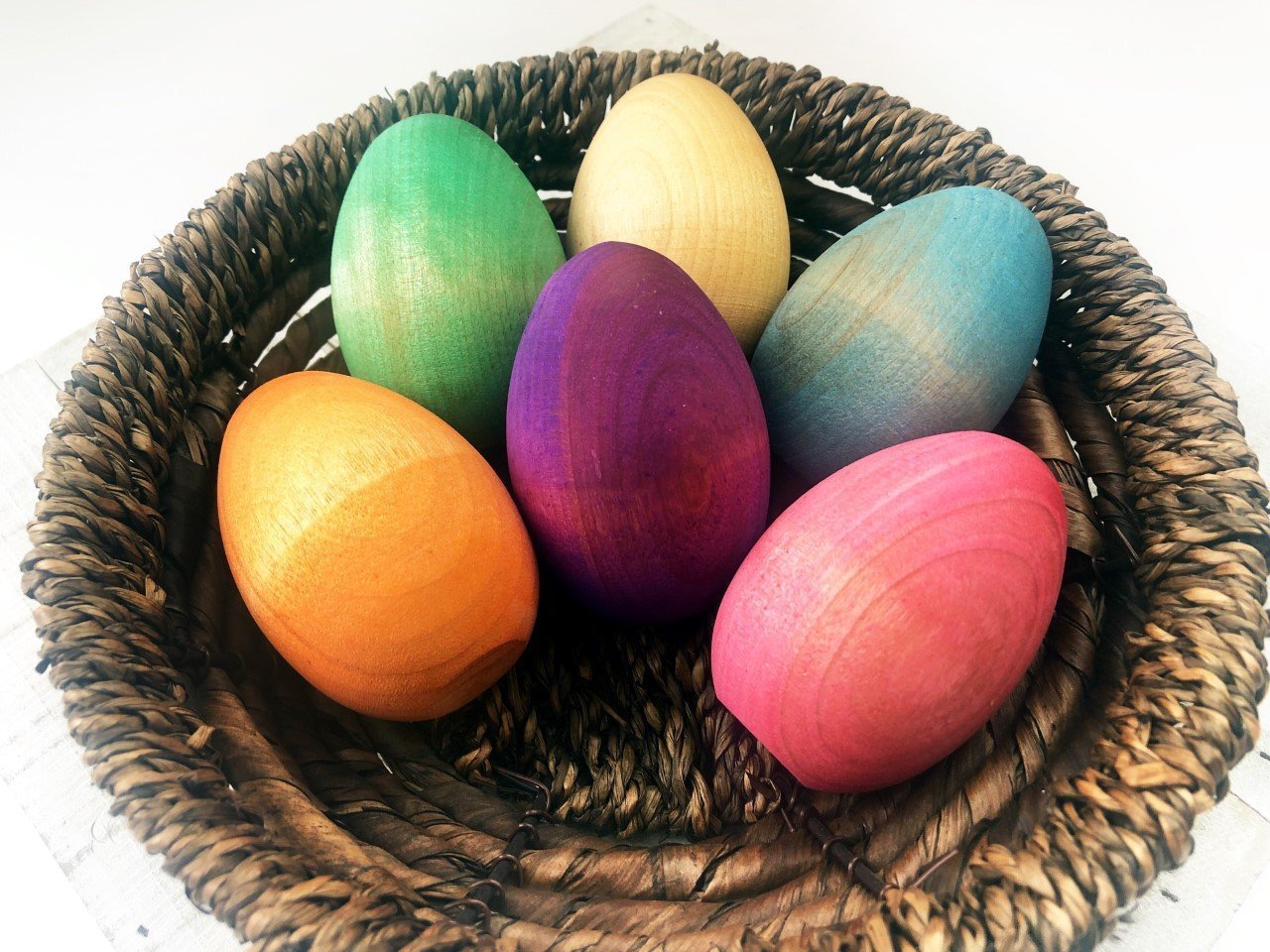 Rainbow Wooden Eggs (Set of 6) by Legacy Learning Academy - Wood Wood Toys Canada's Favourite Montessori Toy Store