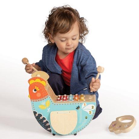 Rocking Musical Chicken by Manhattan Toys - Wood Wood Toys Canada's Favourite Montessori Toy Store