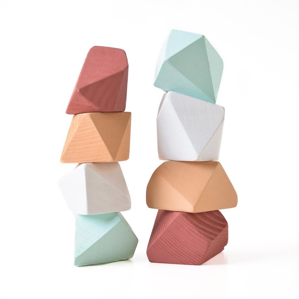Terra Rock Blocks (Set of 8) - Wood Wood Toys Canada's Favourite Montessori Toy Store