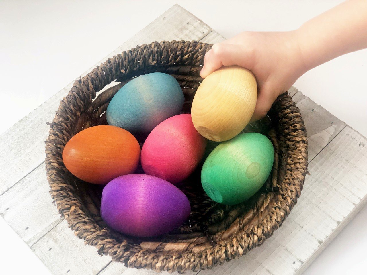 Rainbow Wooden Easter Eggs (Set of 6) by Legacy Learning Academy