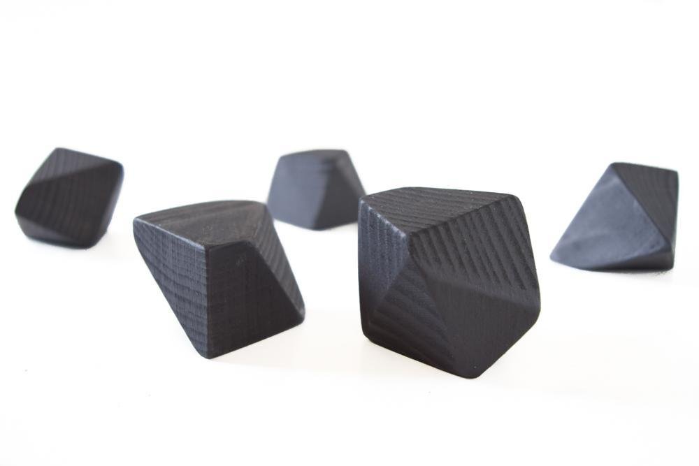 Tiny Coal Rock Blocks (Set of 5) - Wood Wood Toys Canada's Favourite Montessori Toy Store