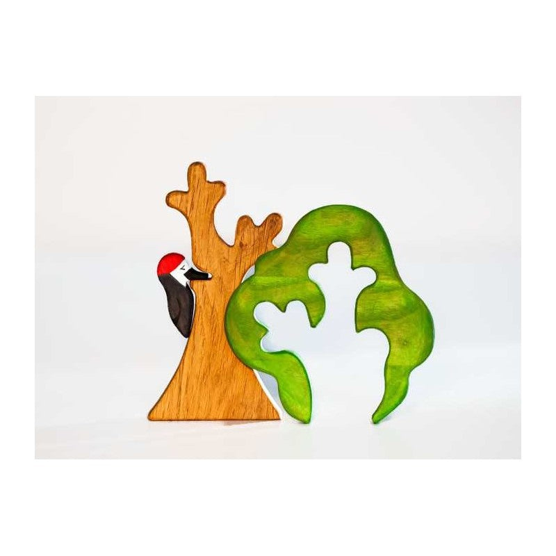 Tree with a Woodpecker - Waldorf Trees by Wooden Caterpillar