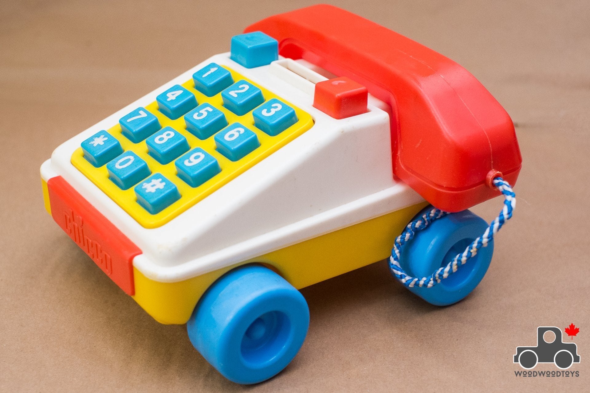 Vintage 1970s Chicco Toy Telephone - Made in Italy - Wood Wood Toys Canada's Favourite Montessori Toy Store