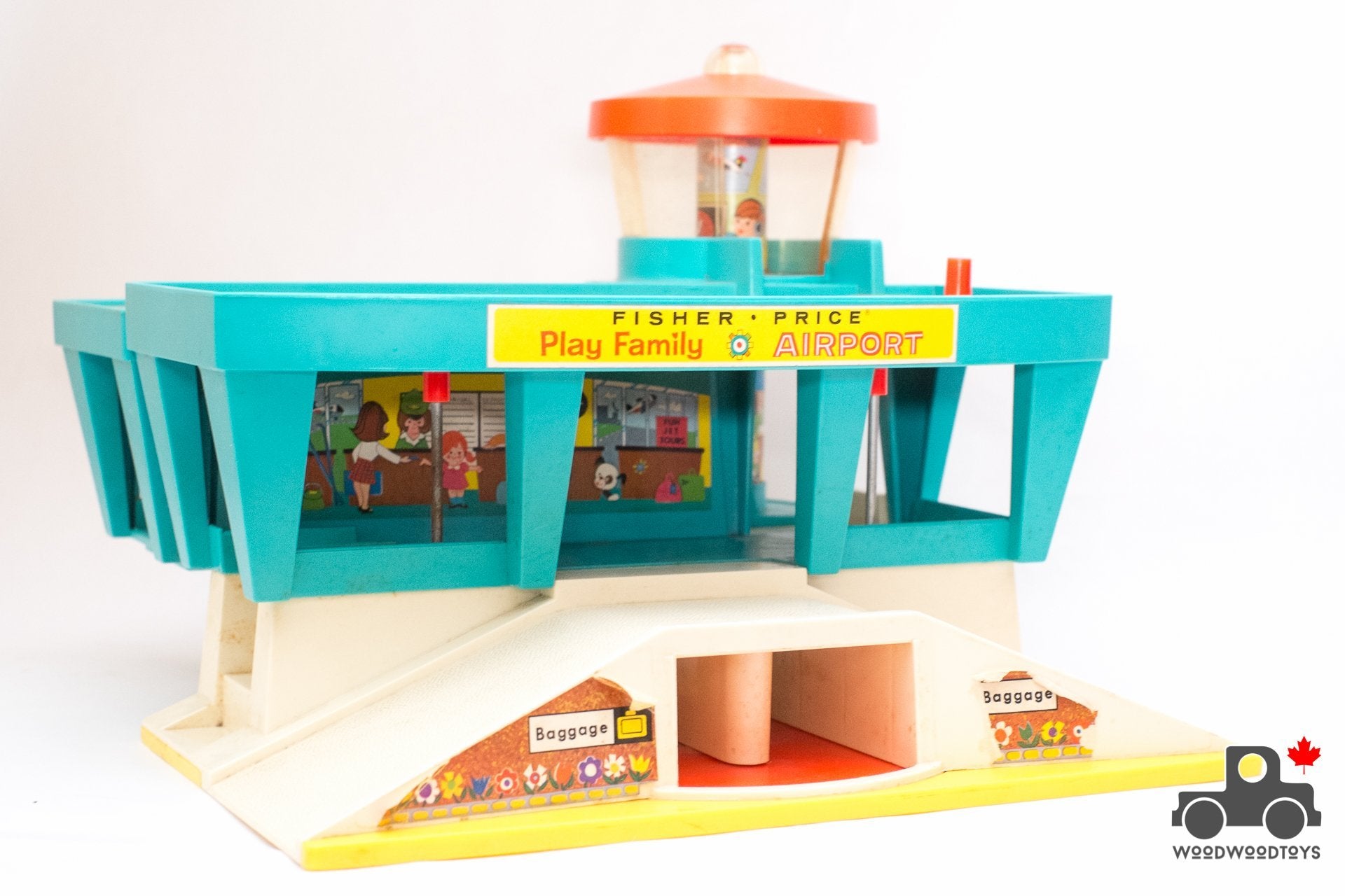Vintage 1970s Fisher Price #996 Play Family Airport Set - Wood Wood Toys Canada's Favourite Montessori Toy Store