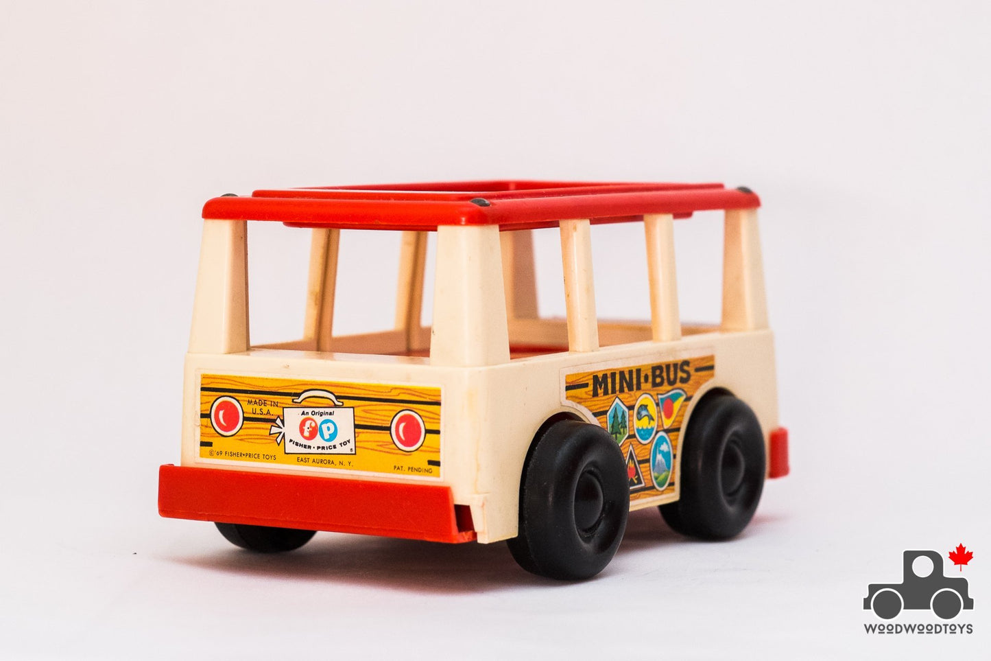 Vintage Fisher Price #141 Play Family Mini Bus - Wood Wood Toys Canada's Favourite Montessori Toy Store