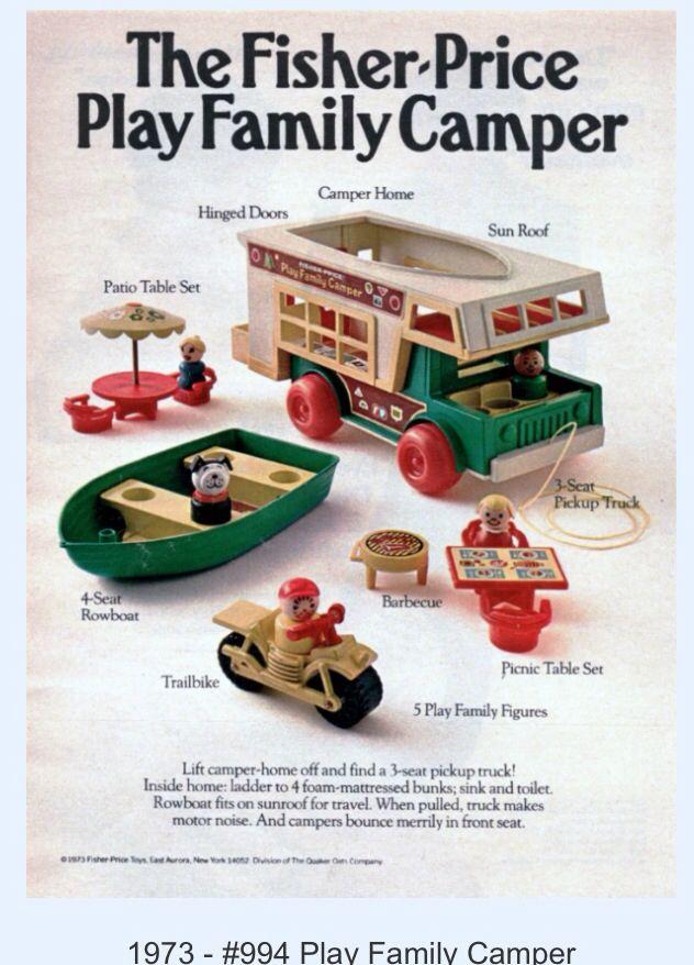 Vintage Fisher Price Family Camper Set #994 - Wood Wood Toys Canada's Favourite Montessori Toy Store