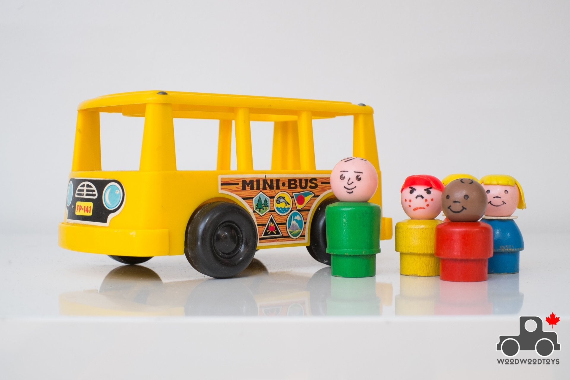 Vintage Fisher Price Play Family Mini Bus #141 - Wood Wood Toys Canada's Favourite Montessori Toy Store