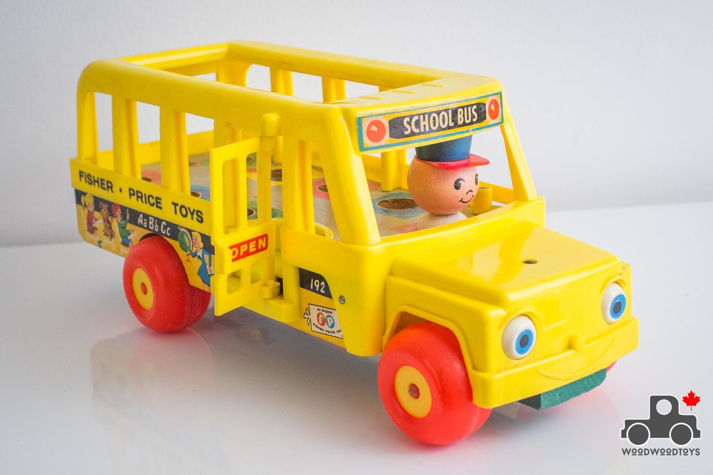 Vintage Fisher Price School Bus #192 - Wood Wood Toys Canada's Favourite Montessori Toy Store