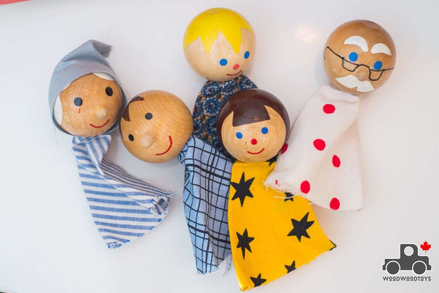 Vintage Tofa Wooden Finger Puppets - Handmade in Czechoslovakia - Wood Wood Toys Canada's Favourite Montessori Toy Store