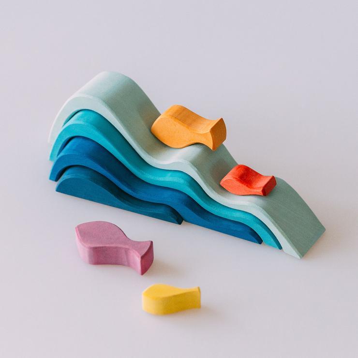 Wood Wood Exclusive Wave Blocks by Avdar - Wood Wood Toys Canada's Favourite Montessori Toy Store
