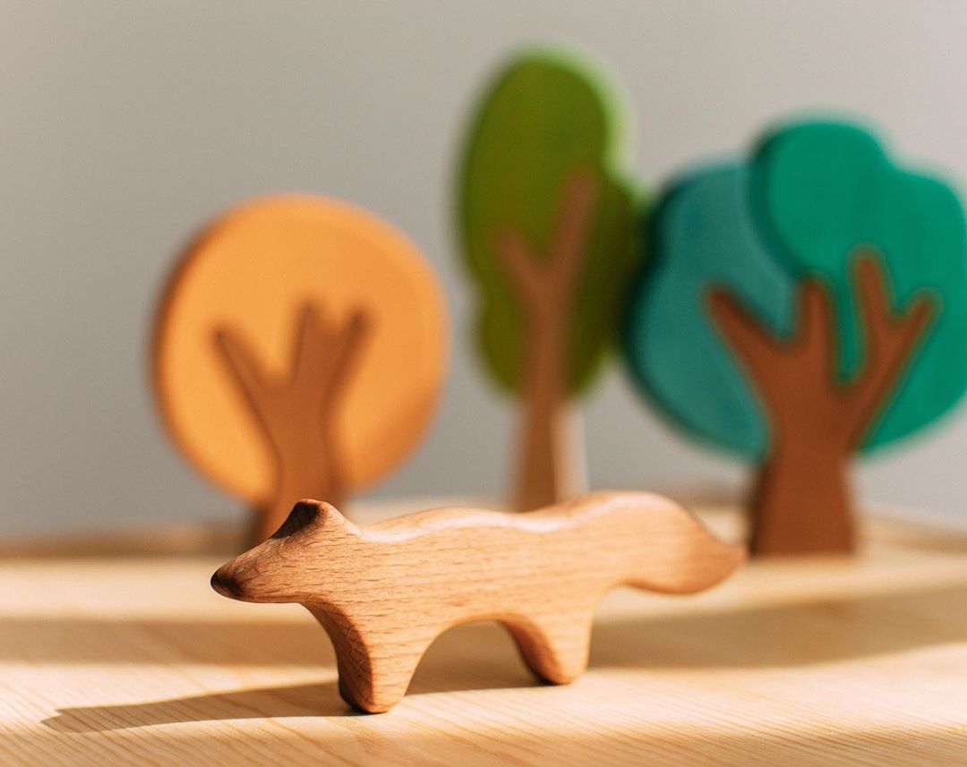Wooden Fox Teether by Avdar - Wood Wood Toys Canada's Favourite Montessori Toy Store