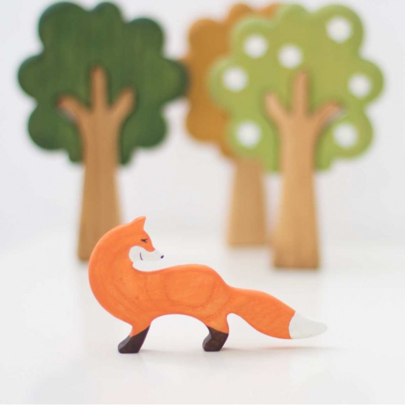 Fox Figurine - Waldorf Animals by Wooden Caterpillar