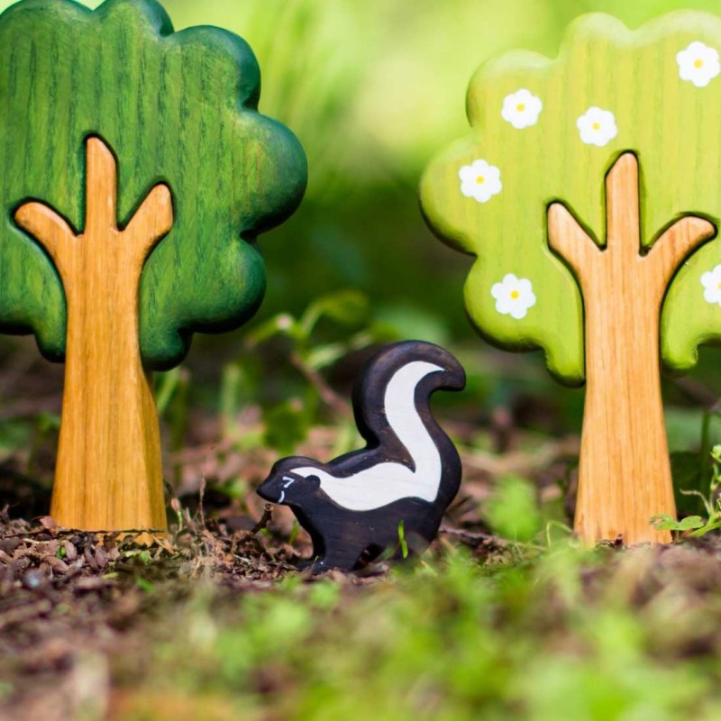 Skunk Figurine - Waldorf Animals by Wooden Caterpillar
